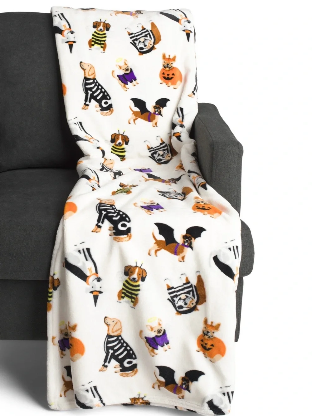 NEW Well Dressed Home Dogs In Halloween Costumes Throw Blanket 60”x70”